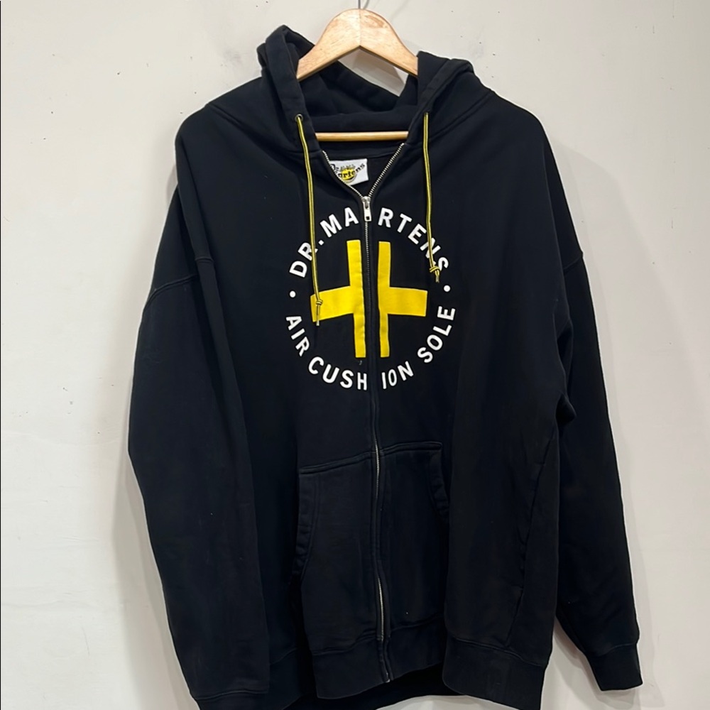 Dr Martens Black Full Zip Hoodie Fleece Black size  2 XL Unisex